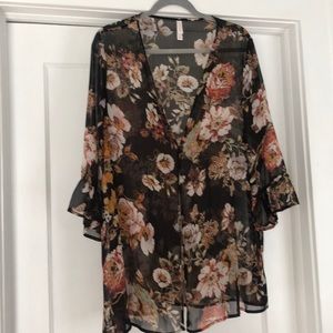 Xhilaration black sheer cardigan